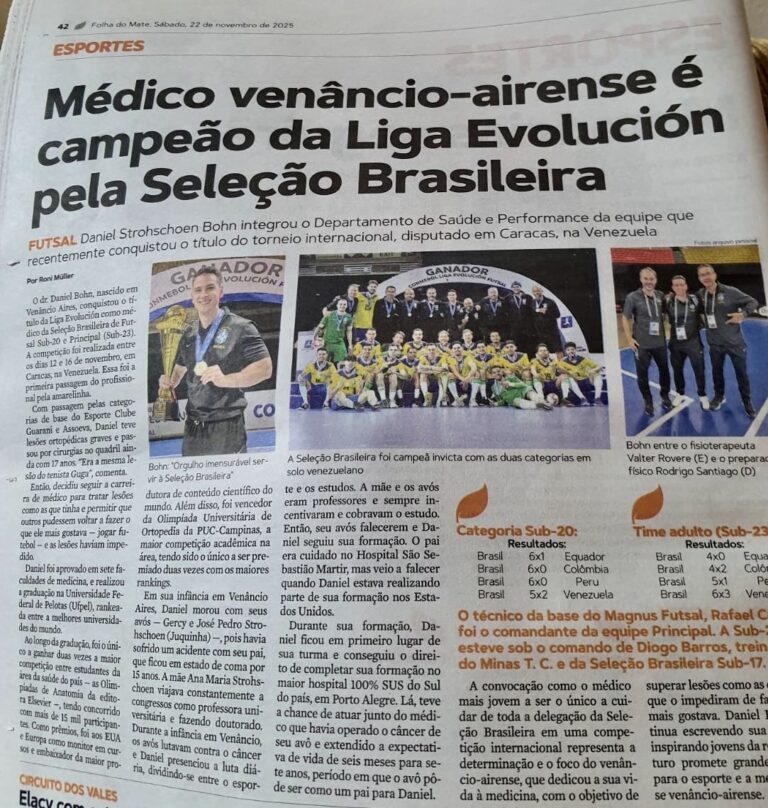 DANIEL BOHN MEDICO SELECAO BRASILEIRA VENANCIO-AIRENSE